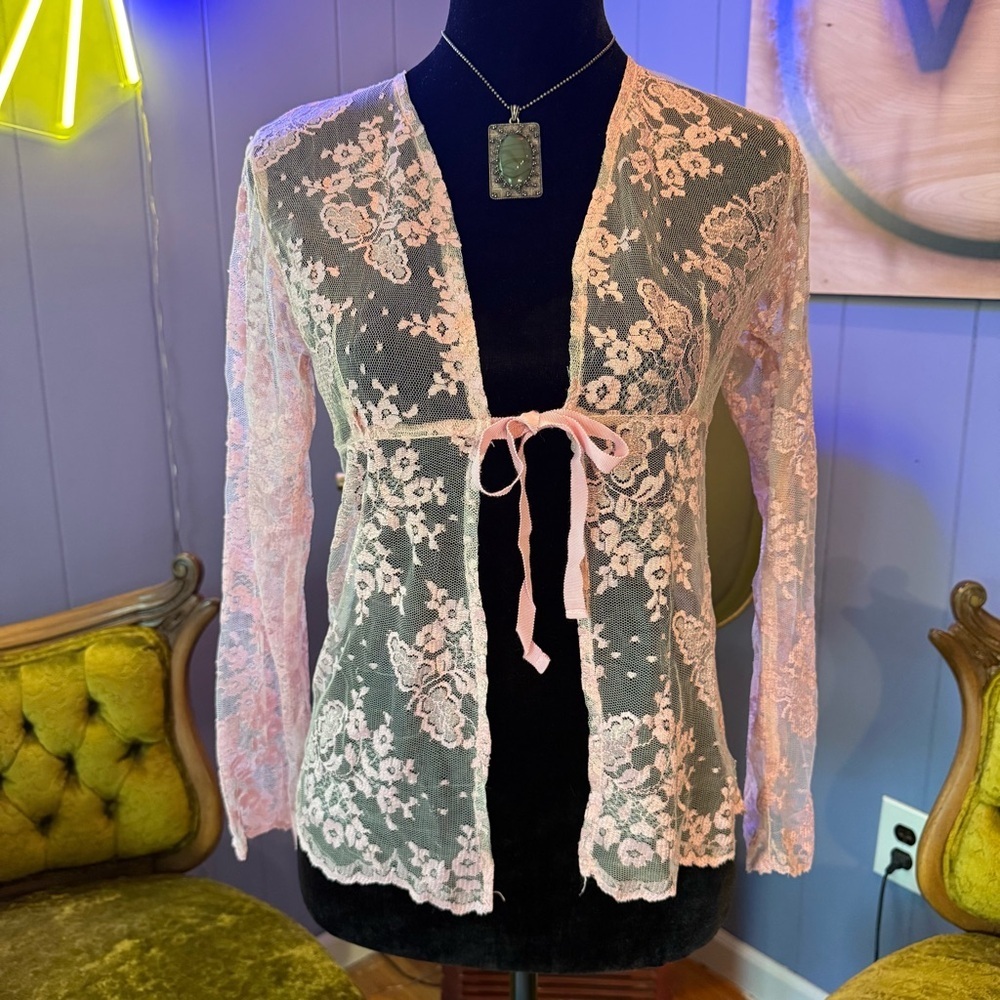 Vintage Bella Notte Sheer Lace Cardigan